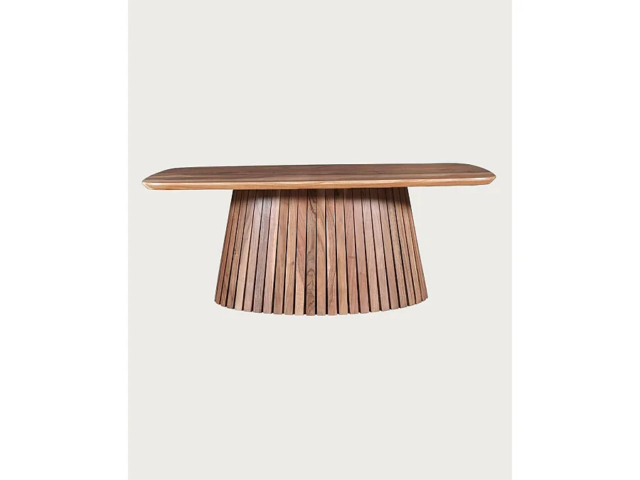 Tibo - Table basse ovale en bois d'acacia massif