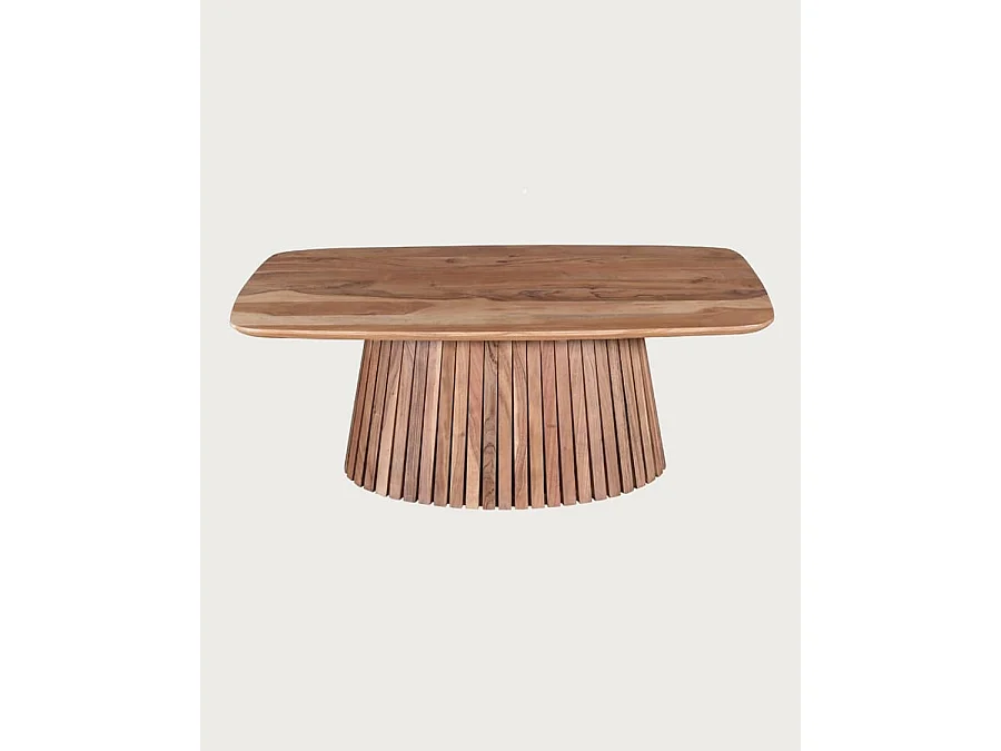 Tibo - Table basse ovale en bois d'acacia massif