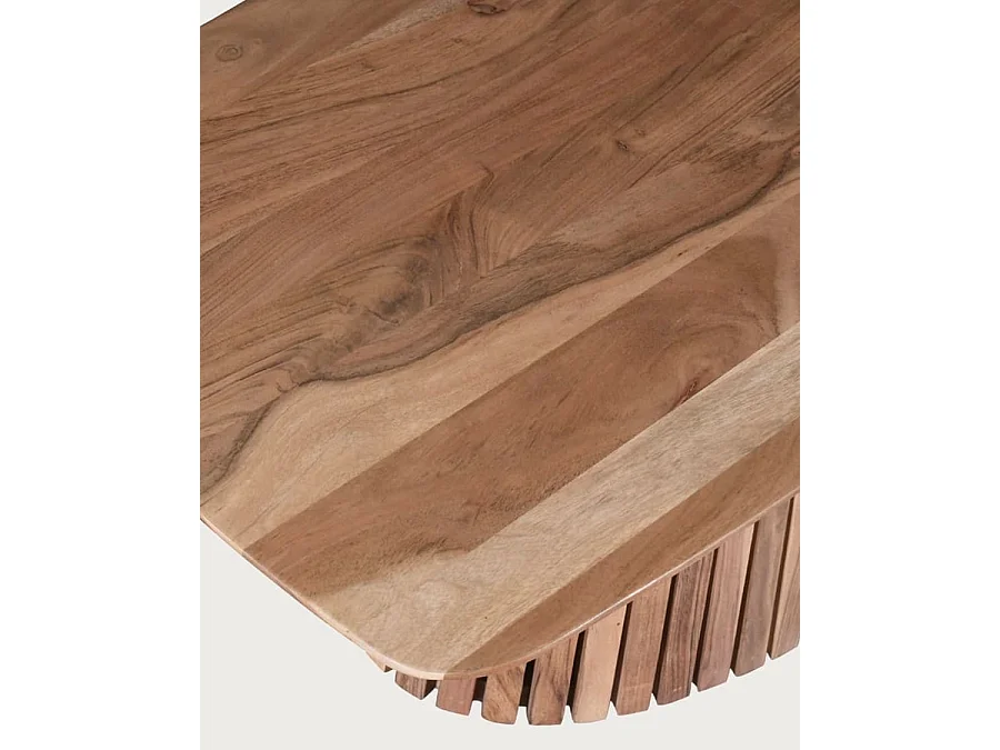 Tibo - Table basse ovale en bois d'acacia massif
