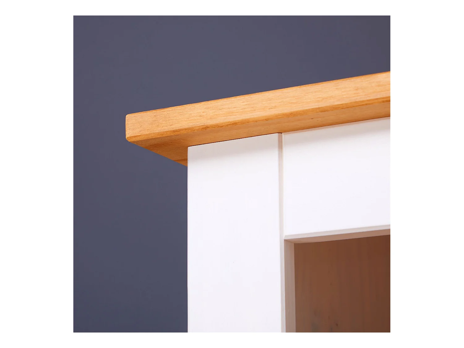 Bibliothèque TEQUILA étagère en bois style mexicain avec 3 tablettes et 1 tiroir, en pin massif lasuré blanc et brun