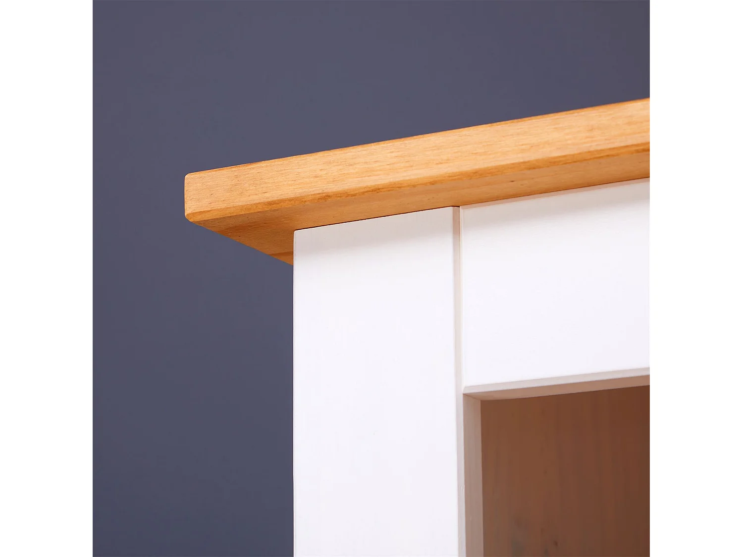 Bibliothèque TEQUILA étagère en bois style mexicain avec 3 tablettes et 1 tiroir, en pin massif lasuré blanc et brun