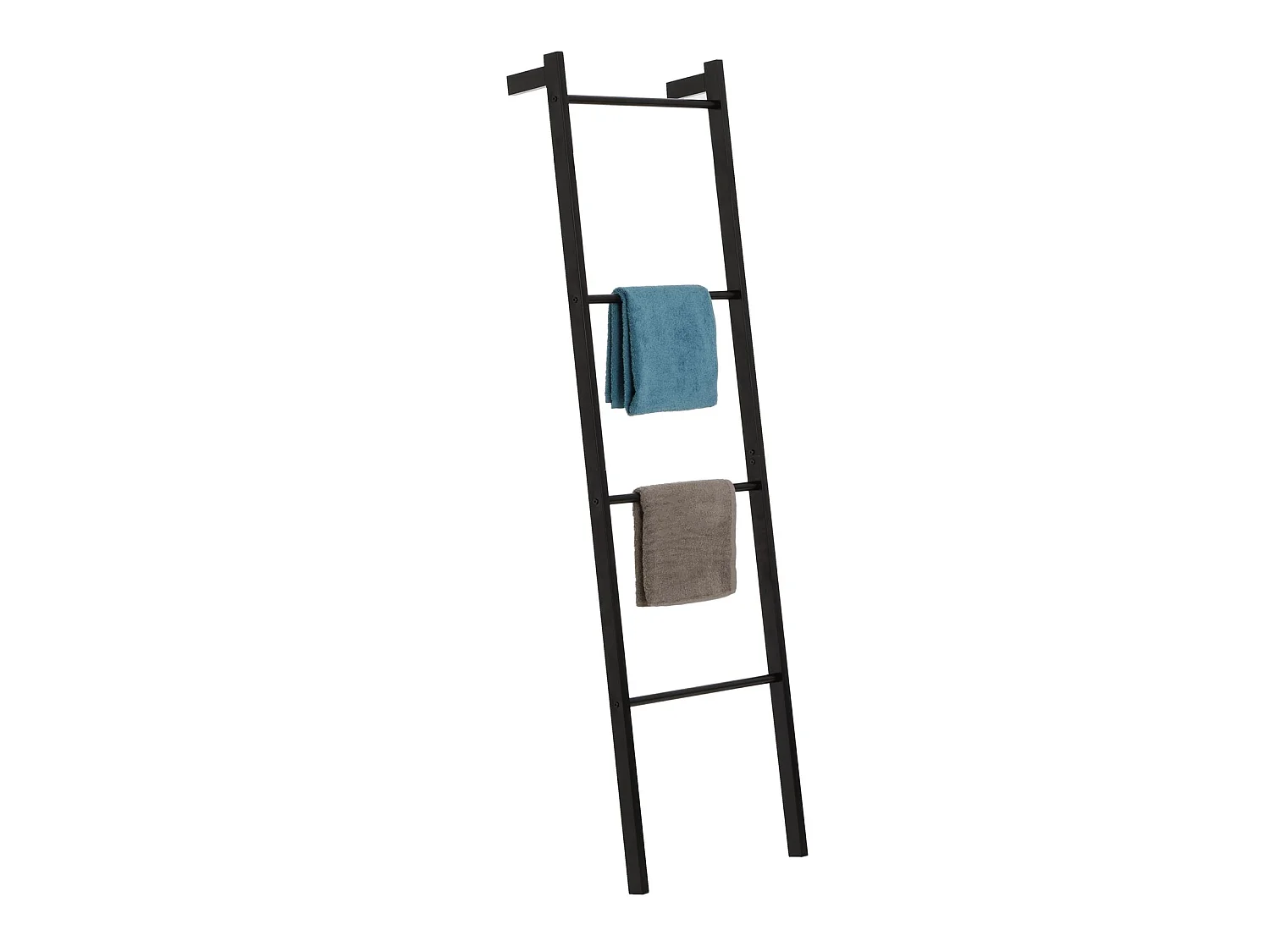 Echelle BERTOLA porte-serviette avec 4 barreaux, en métal laqué noir