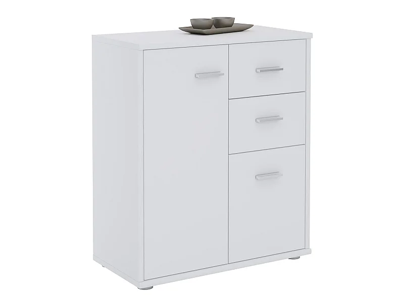 Buffet salle à manger REMY L 60 cm blanc avec 2 portes et 2 tiroirs, bahut bas, meuble de rangement style moderne