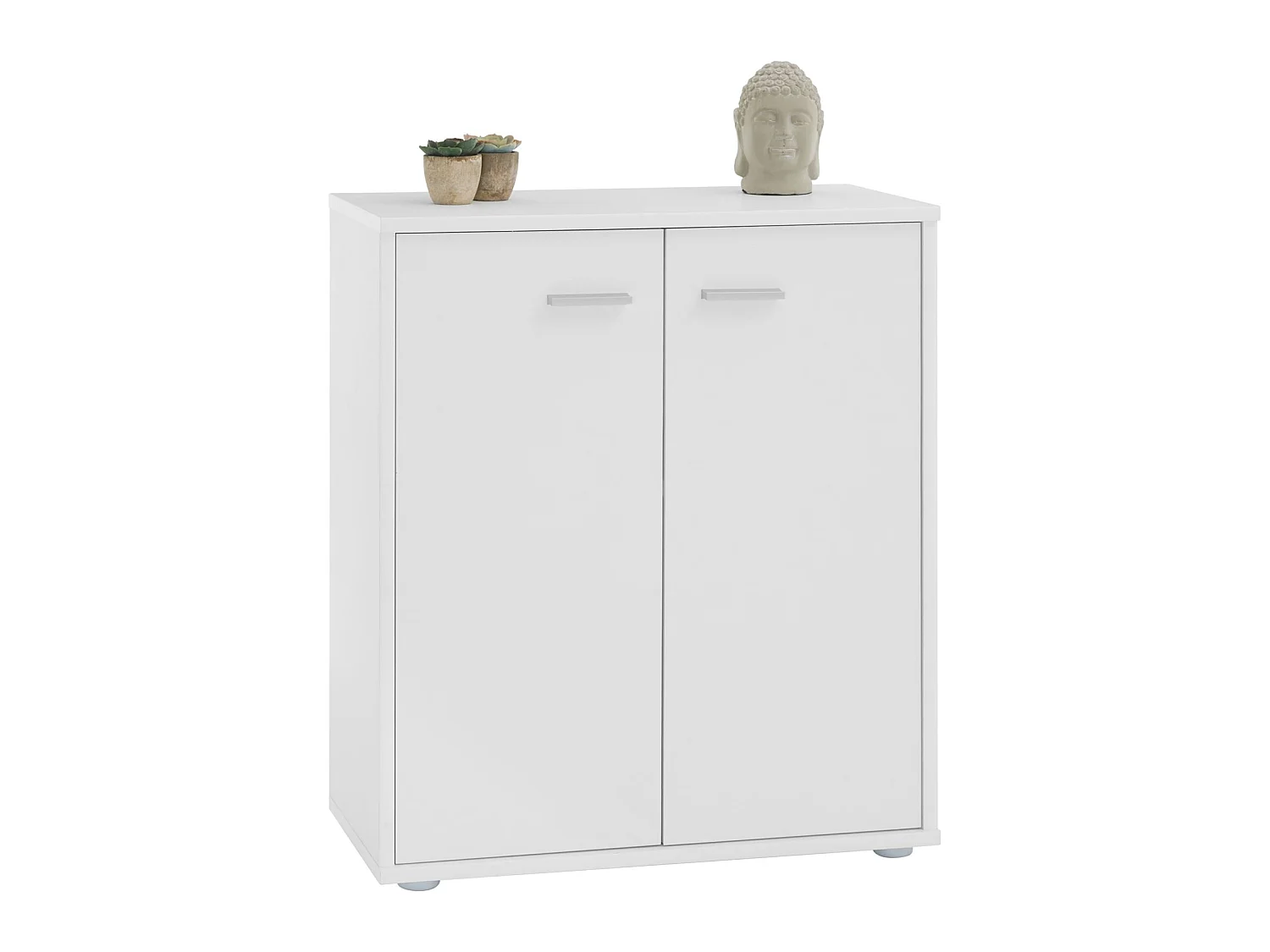 Buffet salle à manger FIRMIN L 60 cm blanc avec 2 portes, bahut bas, meuble de rangement style moderne
