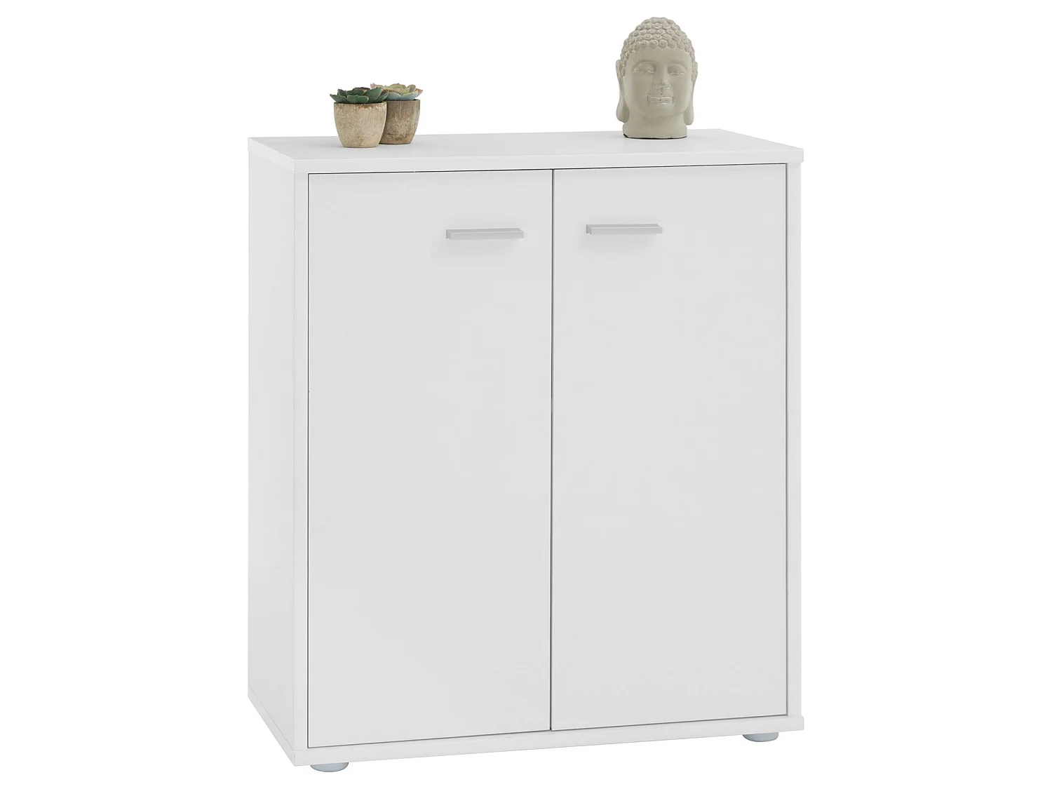 Buffet salle à manger FIRMIN L 60 cm blanc avec 2 portes, bahut bas, meuble de rangement style moderne