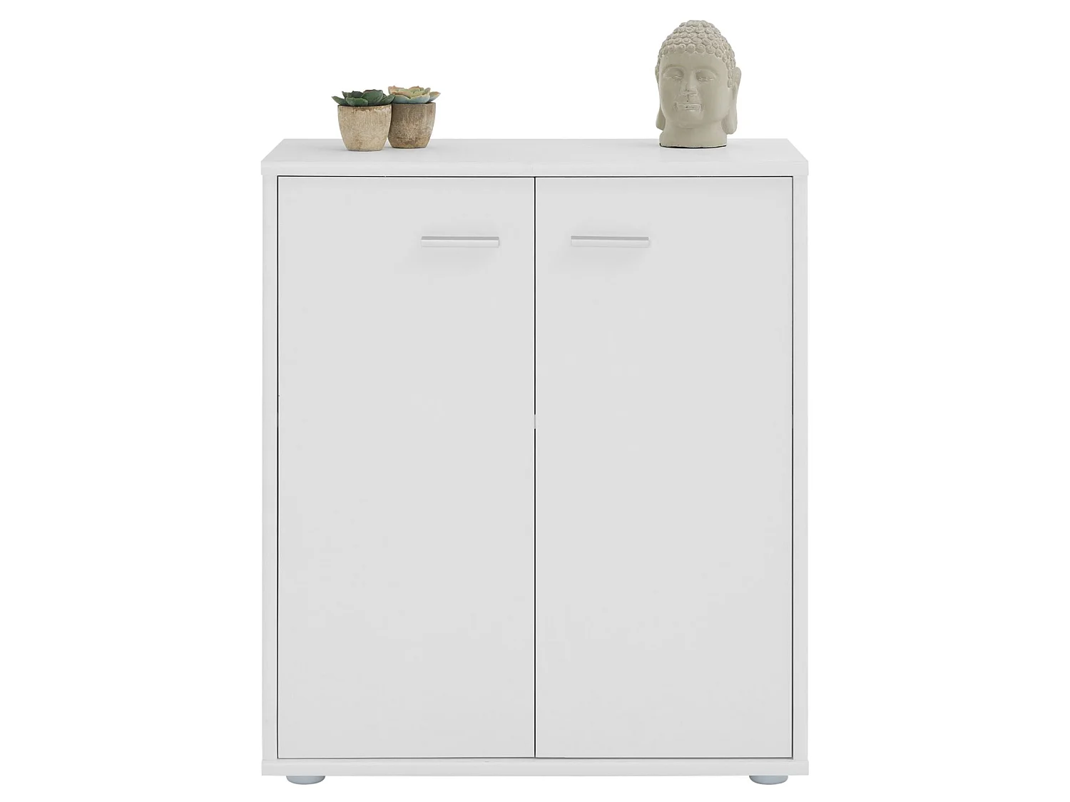 Buffet salle à manger FIRMIN L 60 cm blanc avec 2 portes, bahut bas, meuble de rangement style moderne