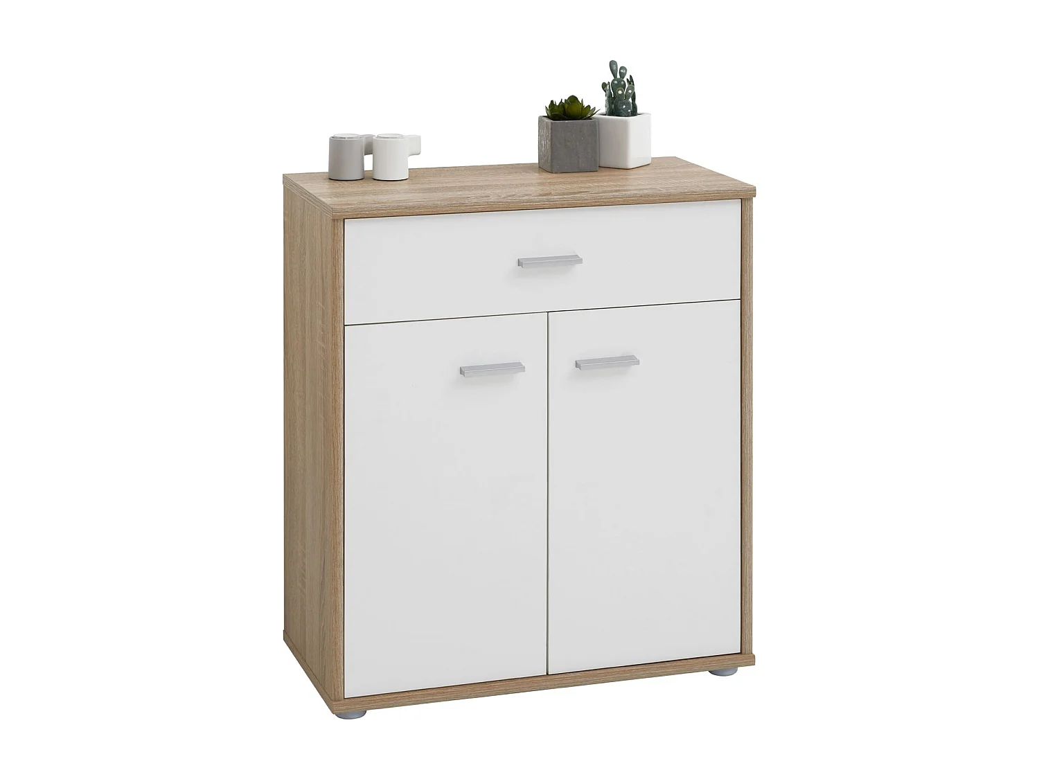 Buffet salle à manger MONACO L 60 cm coloris chêne sonoma et blanc avec 1 tirroir et 2 portes