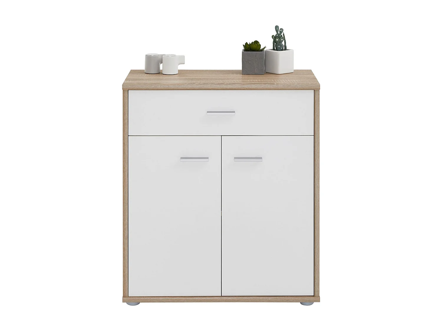 Buffet salle à manger MONACO L 60 cm coloris chêne sonoma et blanc avec 1 tirroir et 2 portes