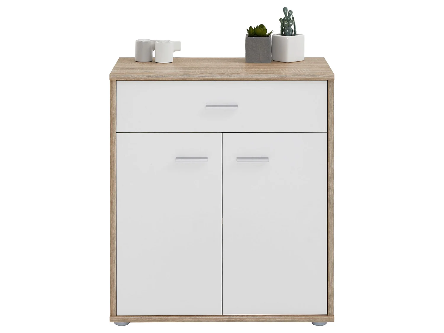 Buffet salle à manger MONACO L 60 cm coloris chêne sonoma et blanc avec 1 tirroir et 2 portes