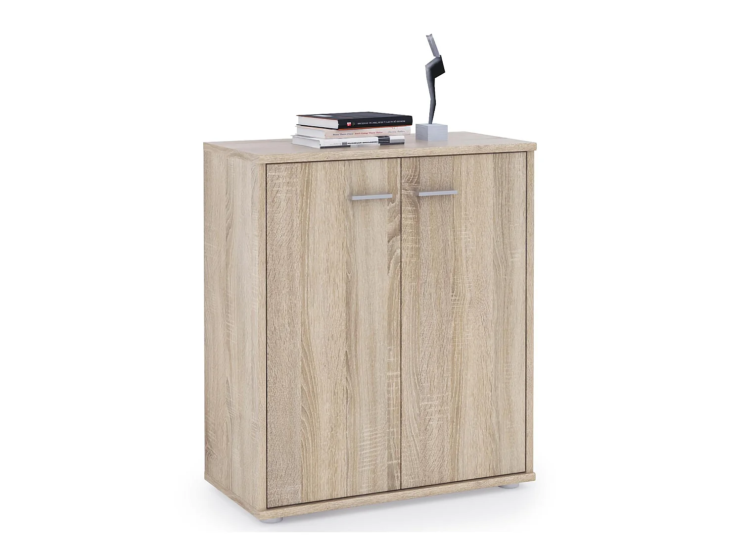 Buffet salle à manger FIRMIN L 60 cm coloris chêne sonoma avec 2 portes bahut bas meuble de rangement style moderne