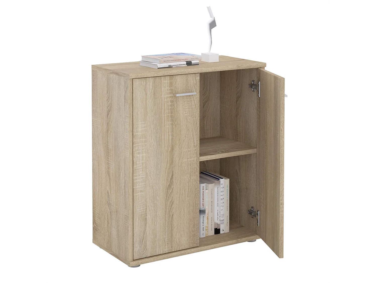 Buffet salle à manger FIRMIN L 60 cm coloris chêne sonoma avec 2 portes bahut bas meuble de rangement style moderne