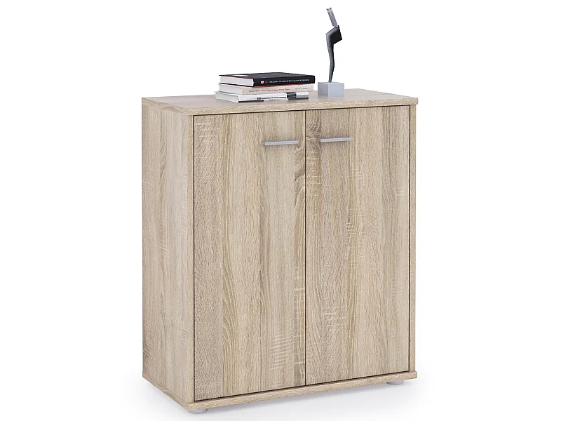 Buffet salle à manger FIRMIN L 60 cm coloris chêne sonoma avec 2 portes bahut bas meuble de rangement style moderne