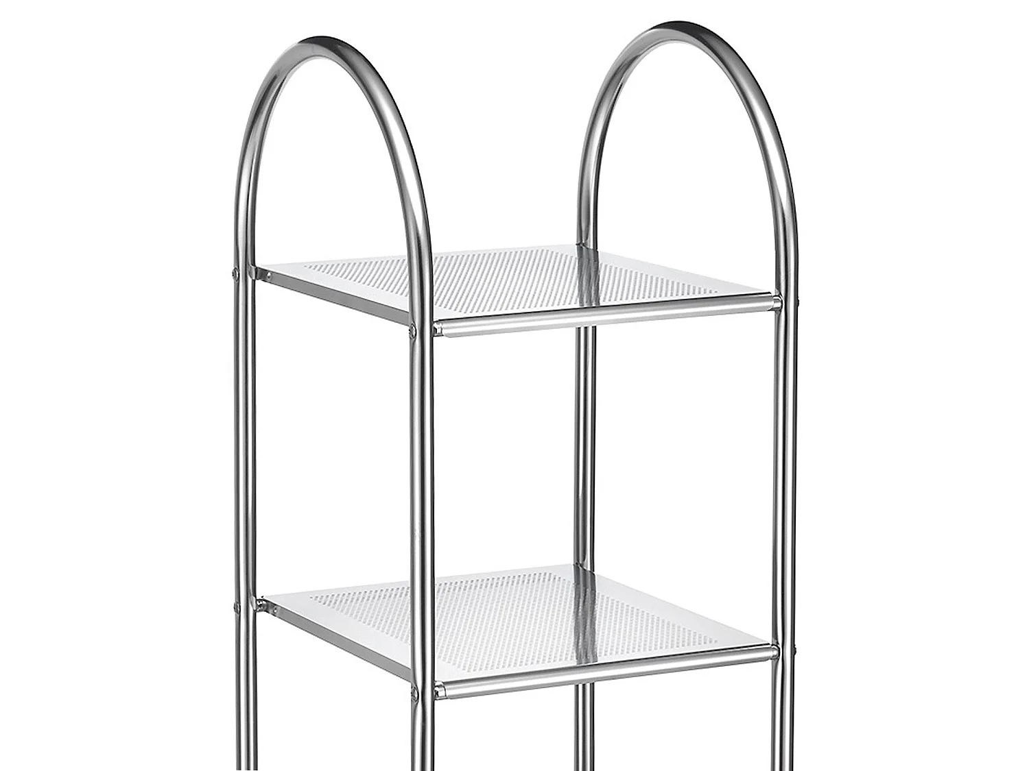 Étagère de salle de bain SECA meuble de rangement sur pied avec poignée et 5 tablettes, en métal chromé