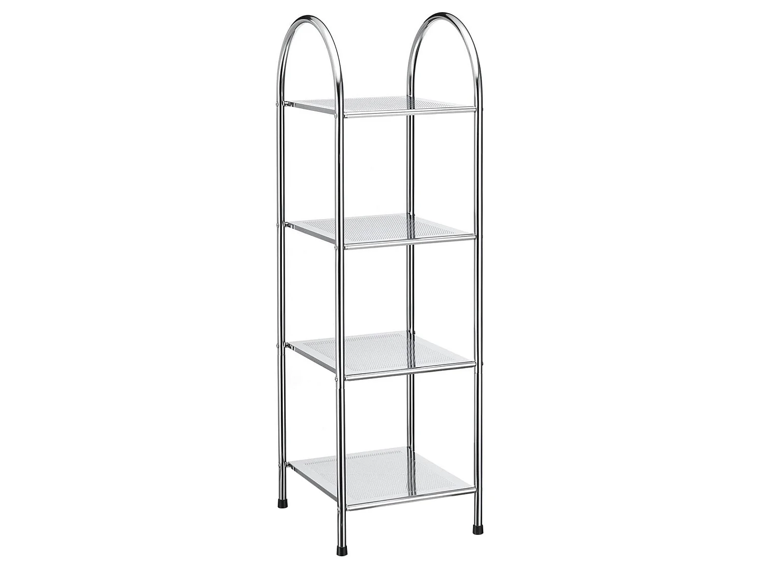 Etagère de salle de bain SECA meuble de rangement sur pied avec poignée et 4 tablettes, en métal chromé