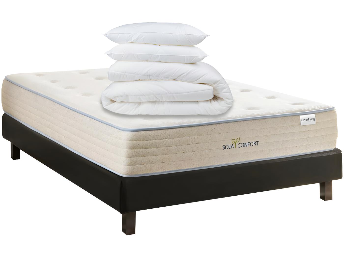 Ensemble Matelas Mémoire De Forme 180x200 + Sommier + Couette + 2 ...