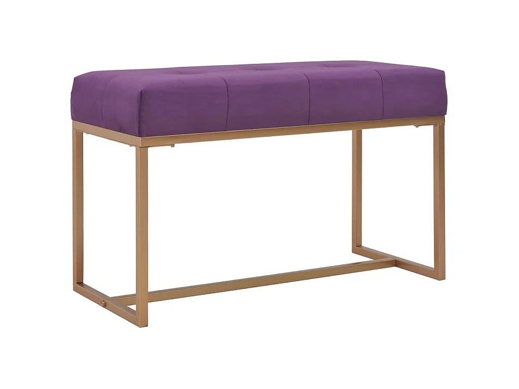 Banquette pouf tabouret meuble banc 80 cm violet velours 3002118