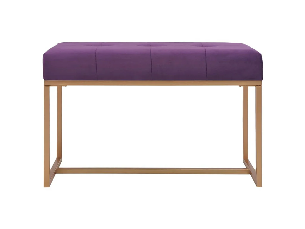 Banquette pouf tabouret meuble banc 80 cm violet velours 3002118
