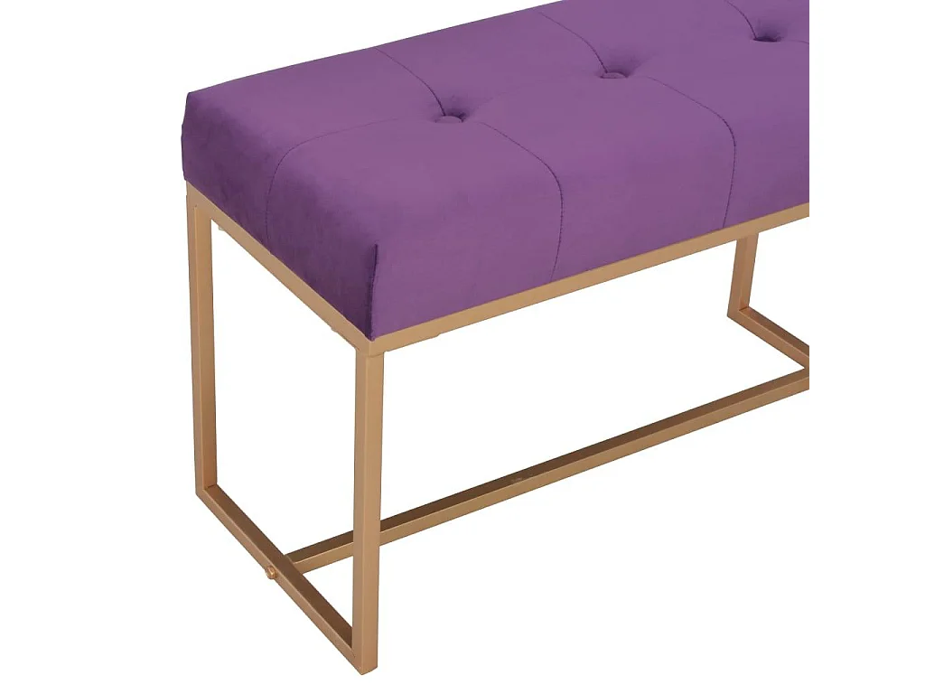Banquette pouf tabouret meuble banc 80 cm violet velours 3002118