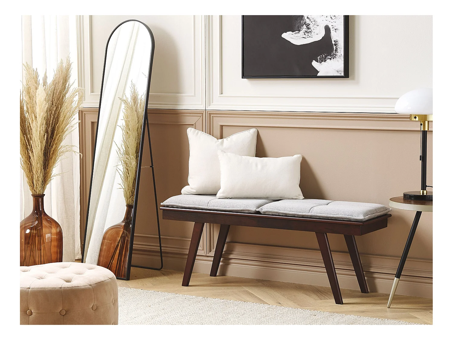 Ławka EXTON Ciemny brąz/ szary