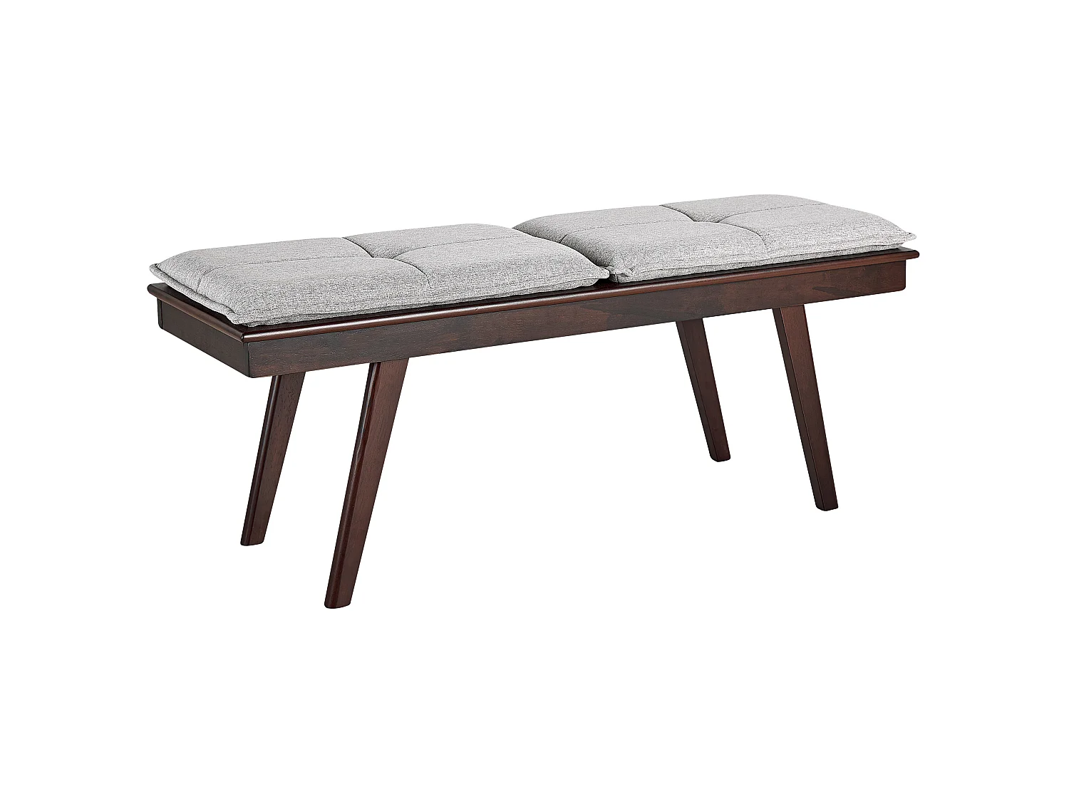 Upholstered Bench EXTON Fabric Dark Brown/ Grey