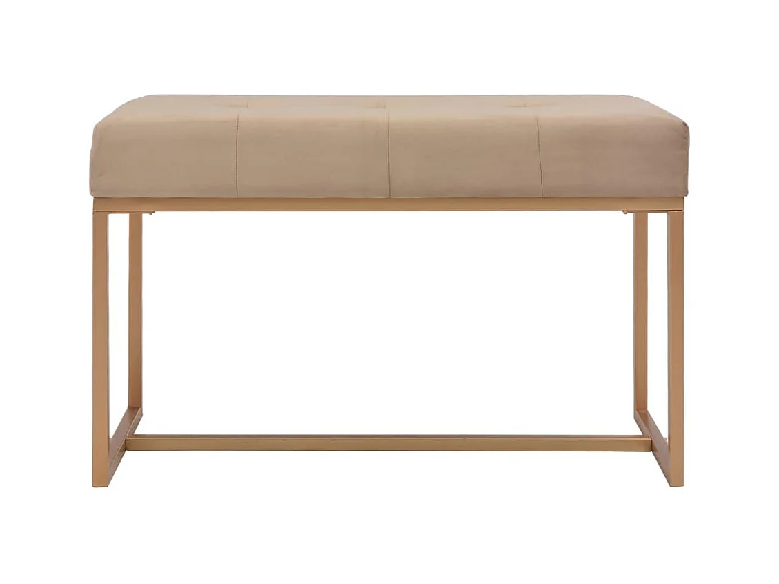 Banco puf taburete mueble banco 80 cm terciopelo beige 3002049