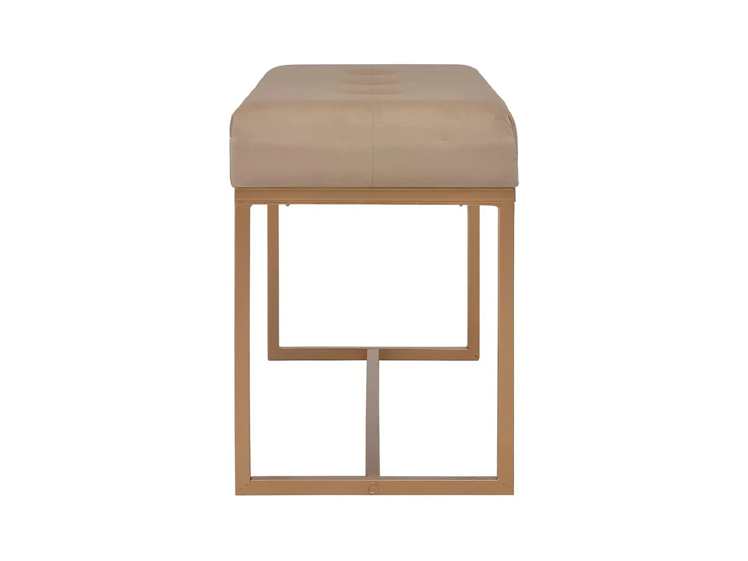 Banco puf taburete mueble banco 80 cm terciopelo beige 3002049