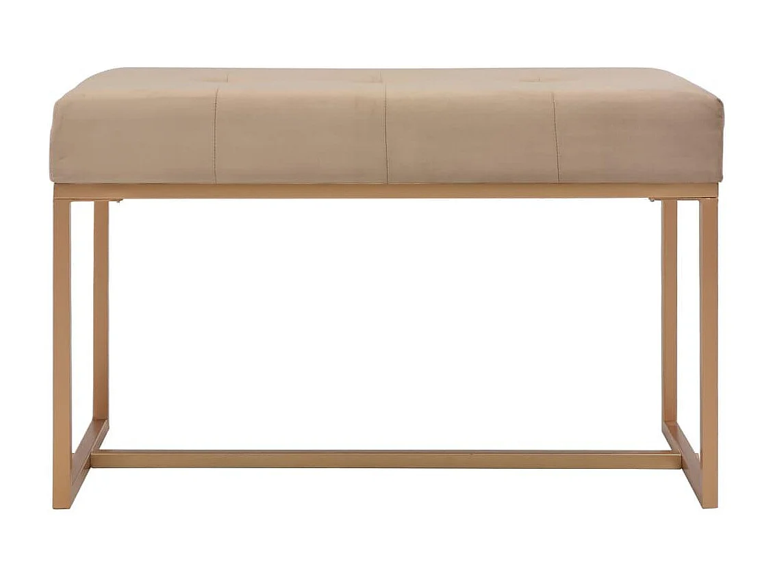 Banco puf taburete mueble banco 80 cm terciopelo beige 3002049