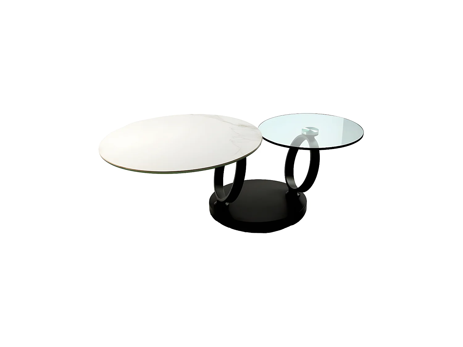 Table basse articulée Métal/Verre/Céramique - VERRO