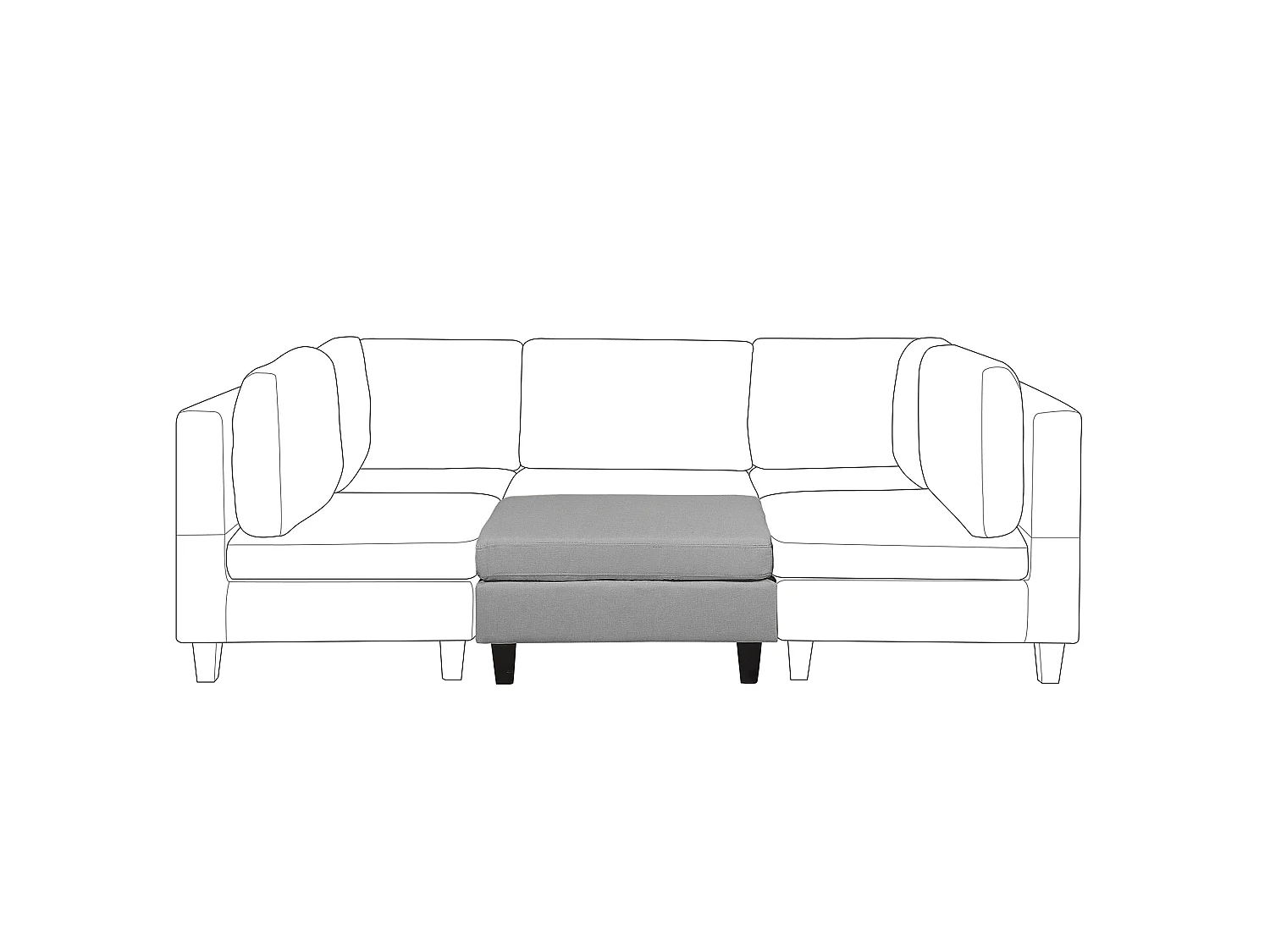 Ottoman FEVIK Tissu Gris clair