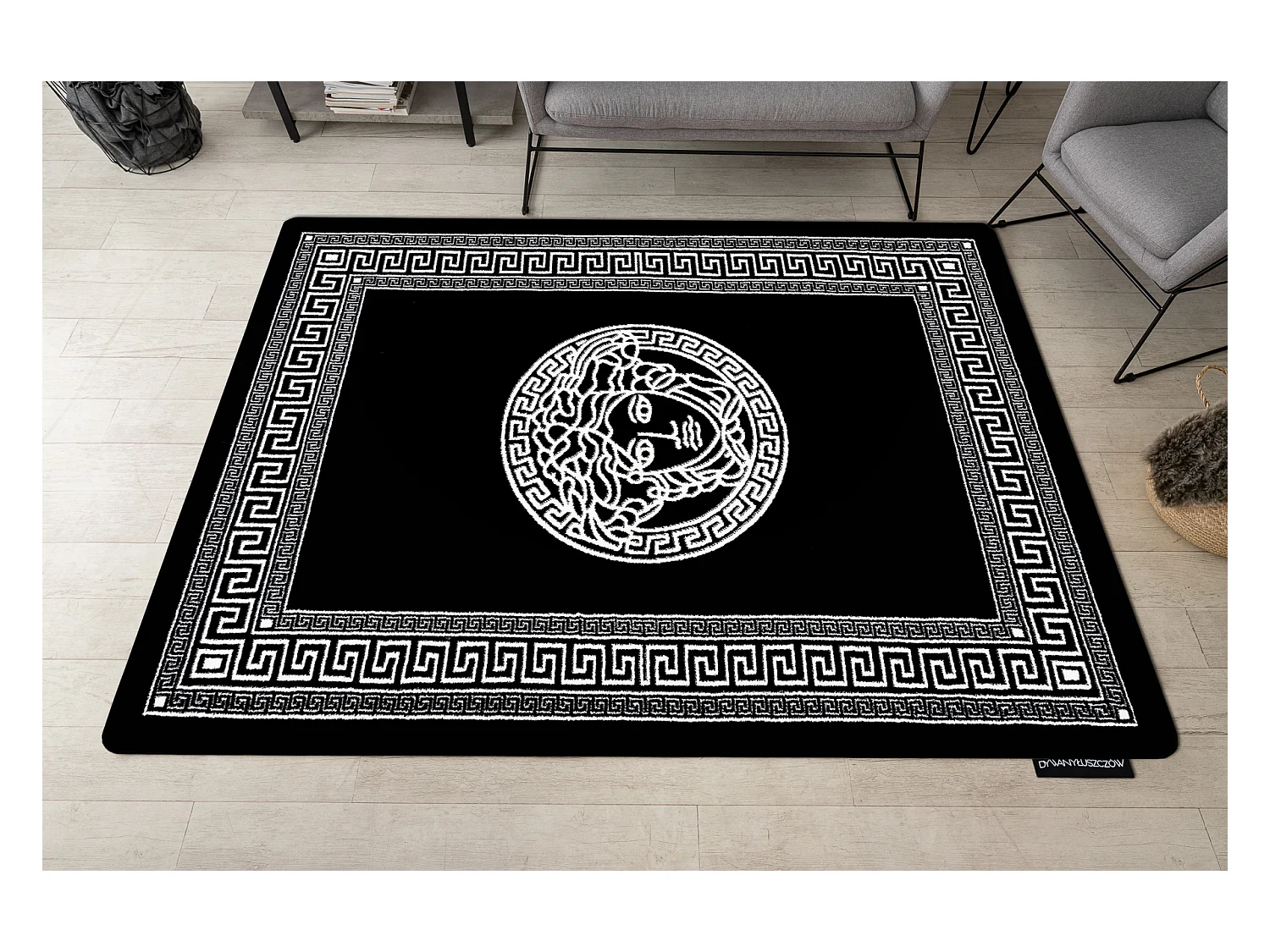 Tapis HAMPTON Medusa méduse grec noir 200x290 cm