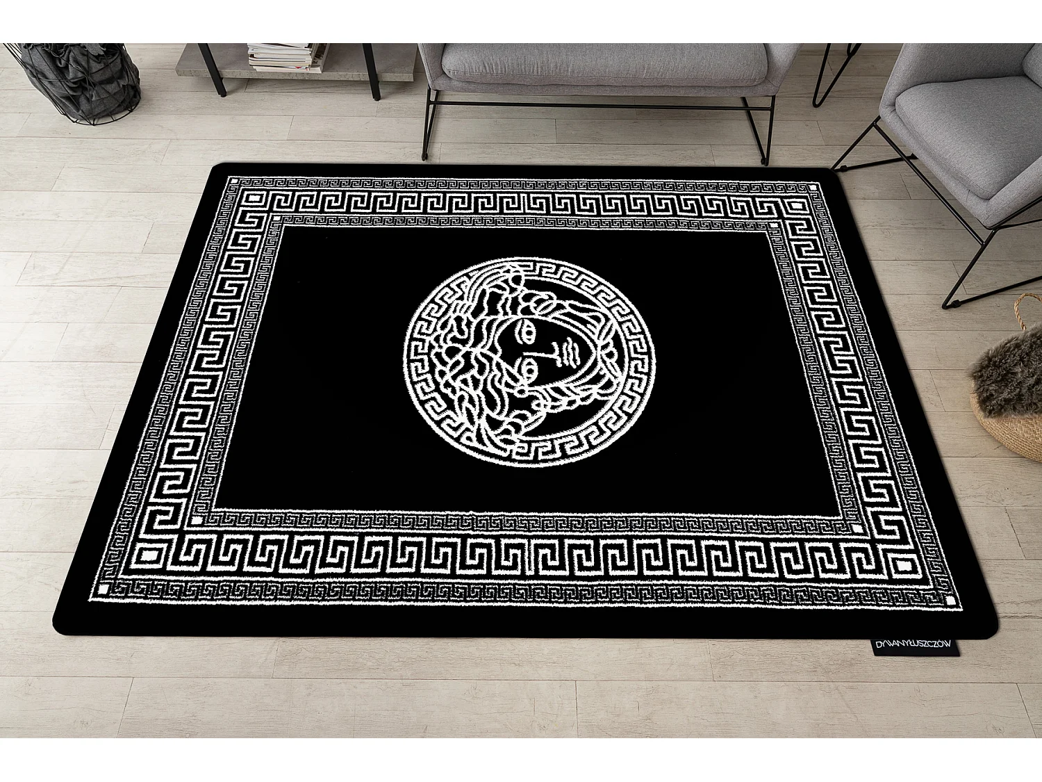 Tapijt HAMPTON Medusa grieks kwallen zwart 160x220 cm
