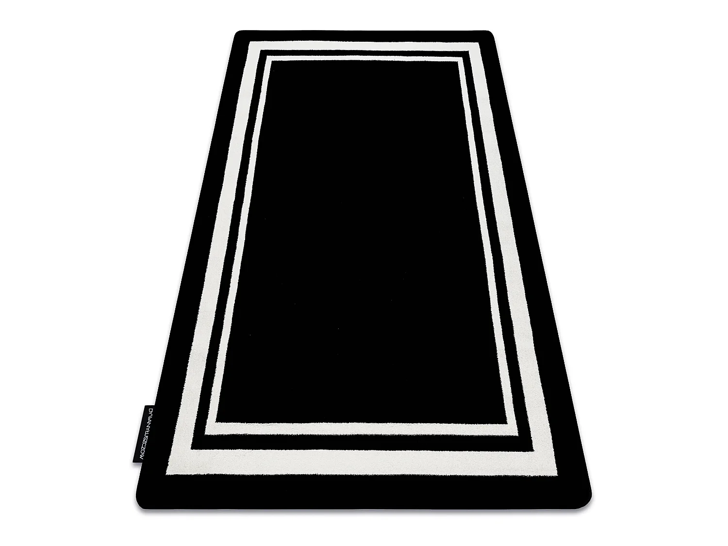 Tapis HAMPTON Border cadre noir 160x220 cm