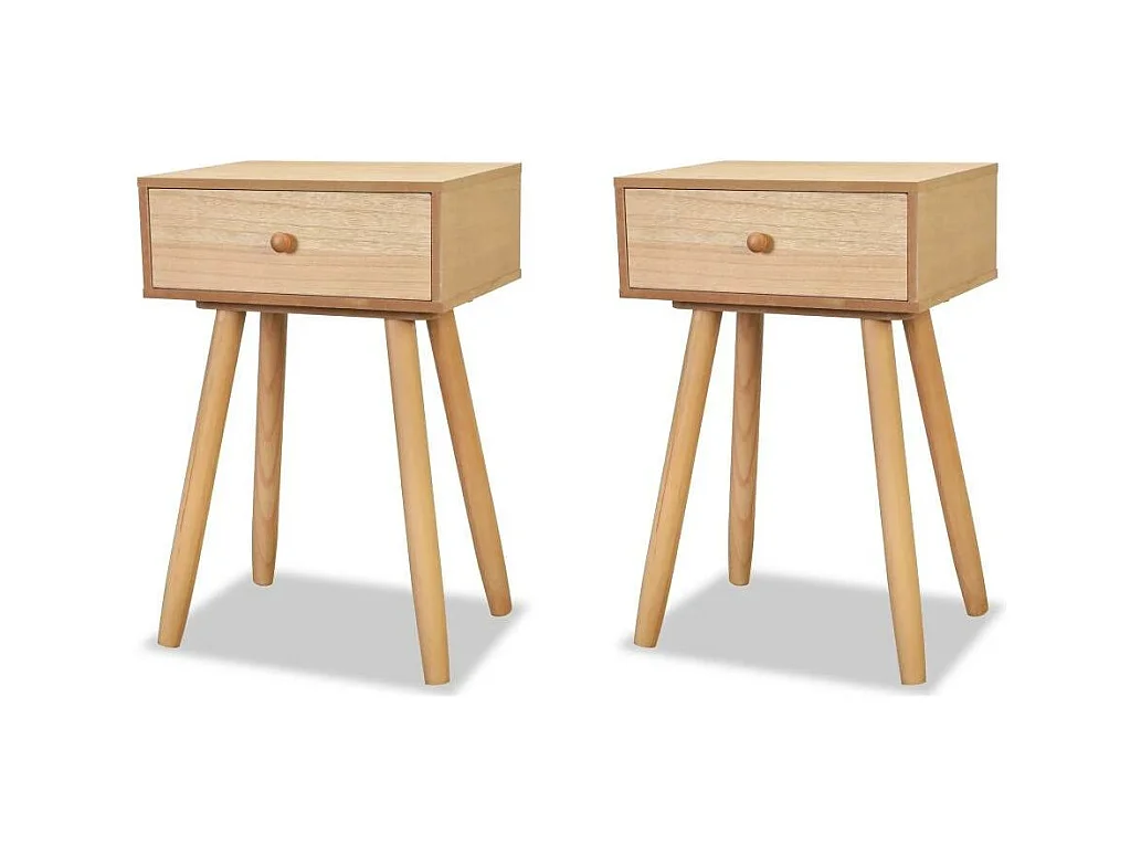 Set di 2 comodini, cassettiera, armadio, mobili per camera da letto, legno di pino massiccio, 40 x 30 x 61 cm, marrone 1402171