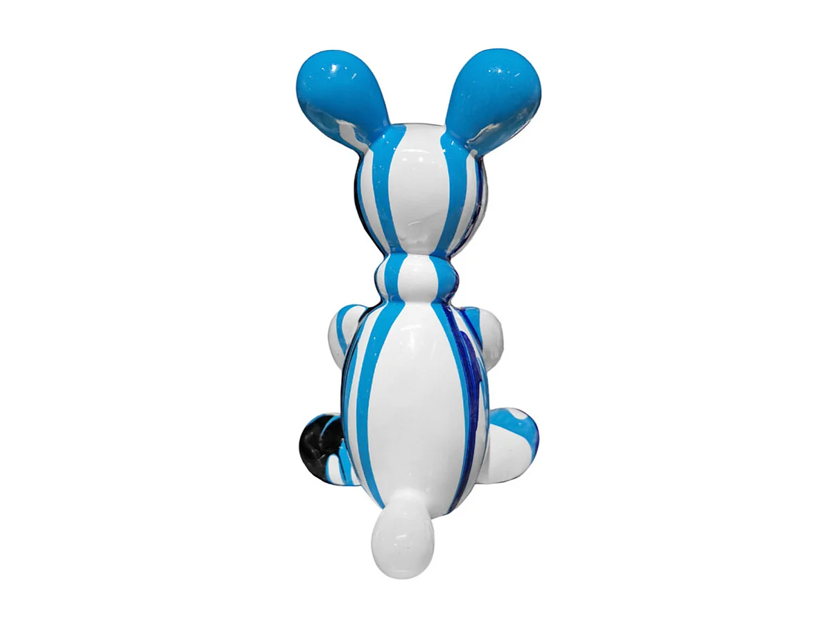 Statuette nounours balloon blanc noir et bleu H17 cm - LOTSO DRIPS 01