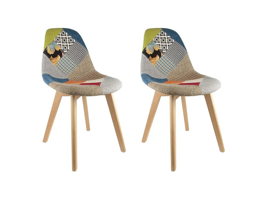 Lot de 2 Chaises Patchwork "Hygla" 87cm Multicolore