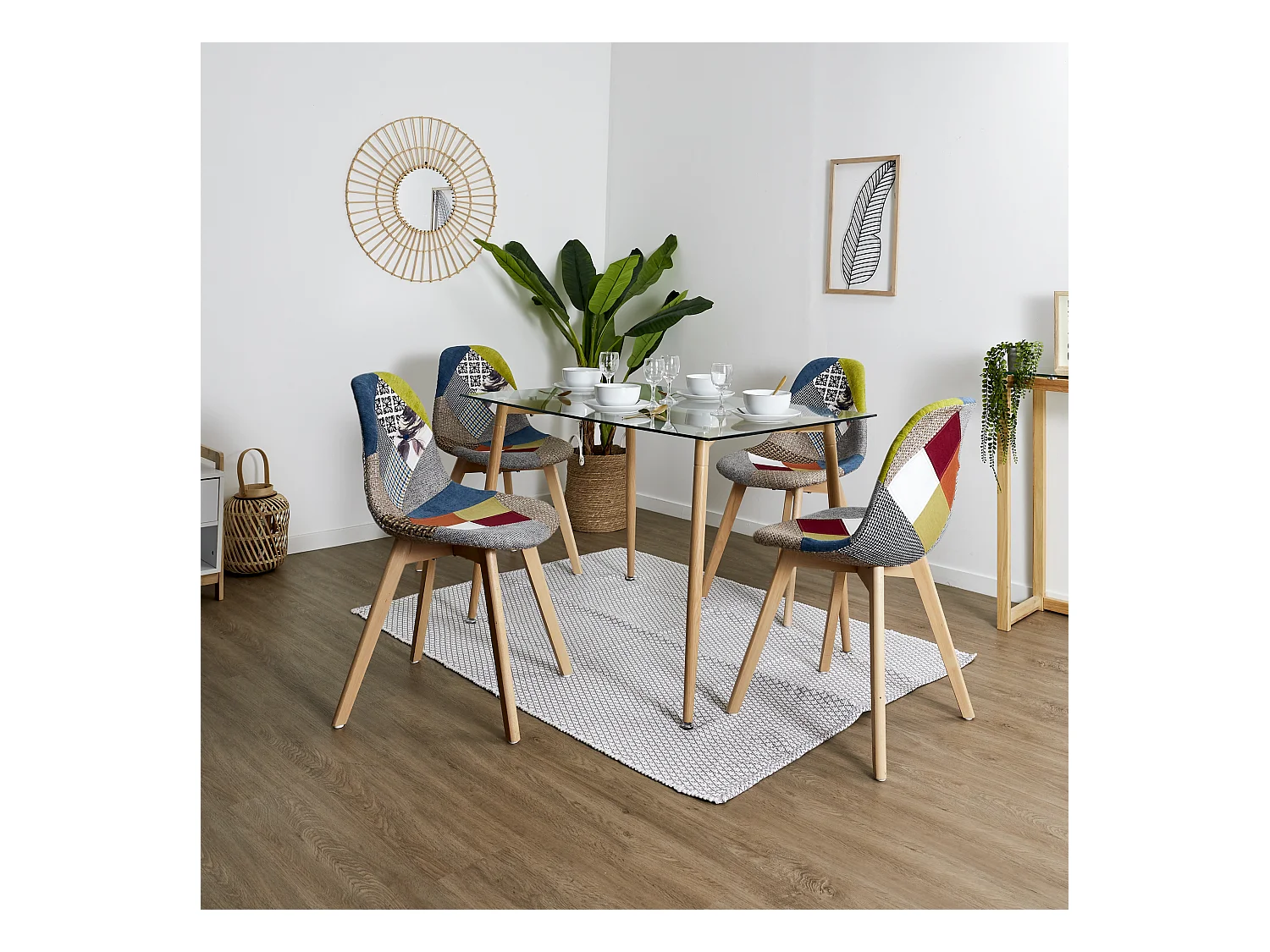 Lot de 2 Chaises Patchwork "Hygla" 87cm Multicolore