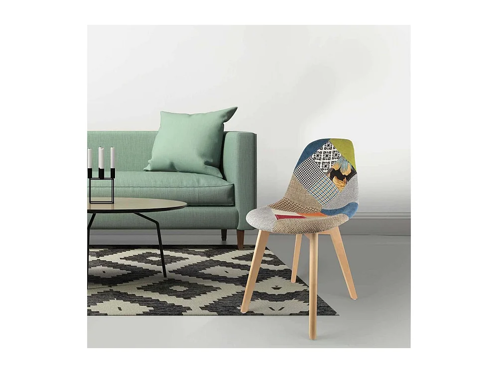 Lot de 2 Chaises Patchwork "Hygla" 87cm Multicolore