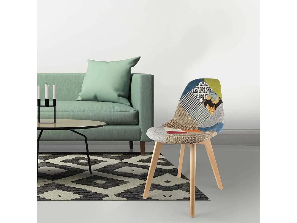 Lot de 2 Chaises Patchwork "Hygla" 87cm Multicolore