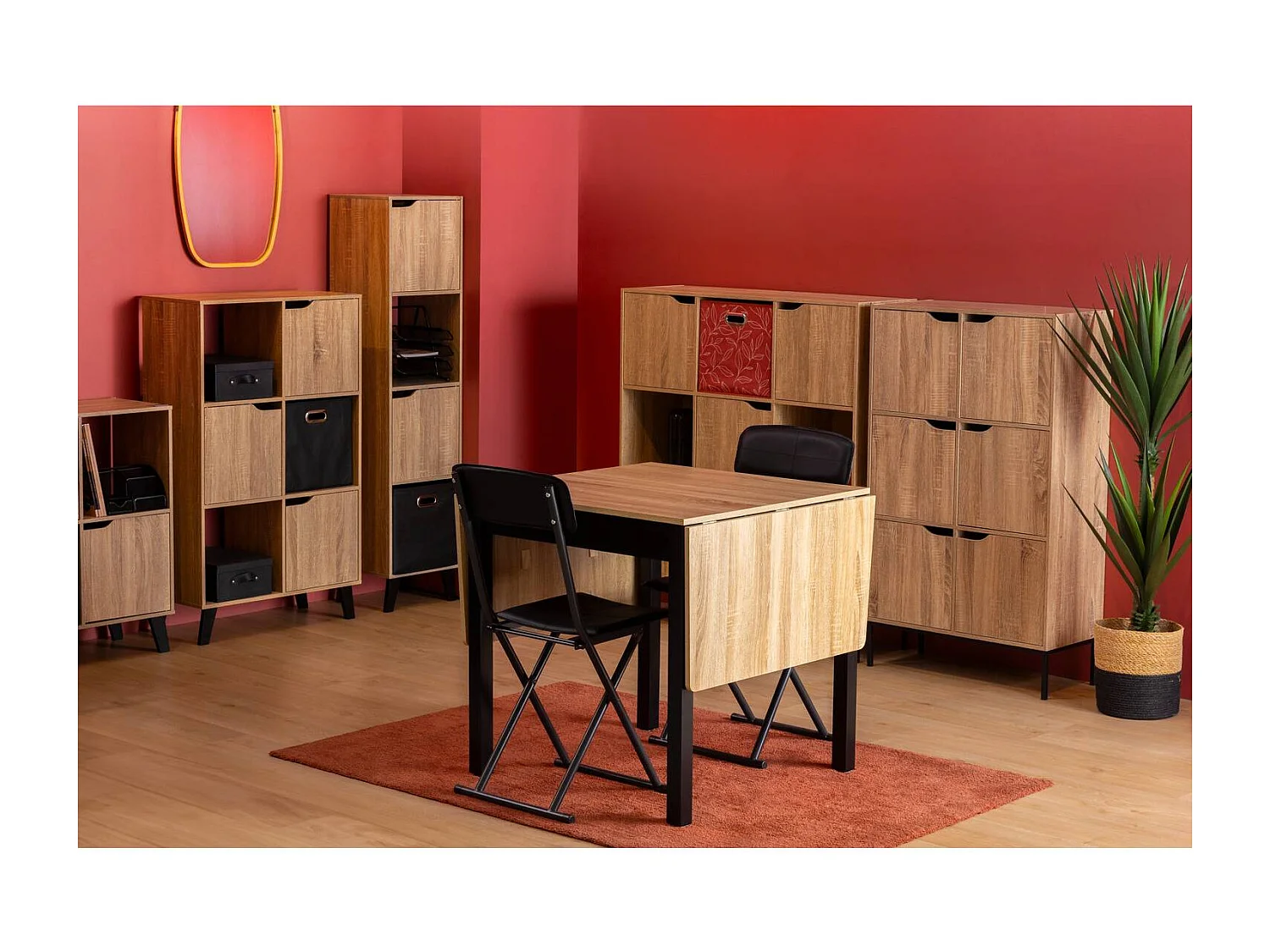 Chaise pliante en simili cuir - Noir