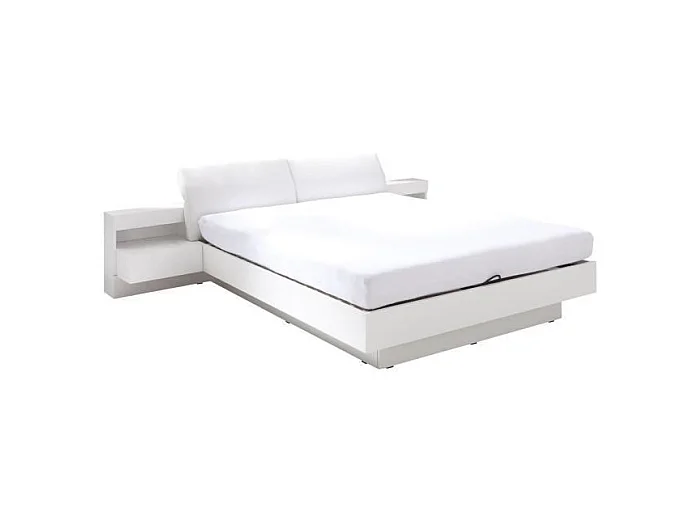 Lit coffre 160x200 RENATO avec sommier coloris blanc