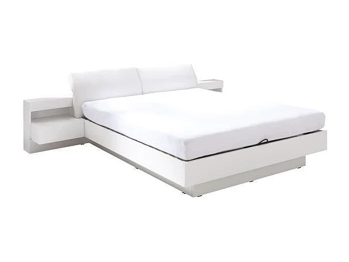 Letto contenitore 160x200 RENATO con doghe colore bianco
