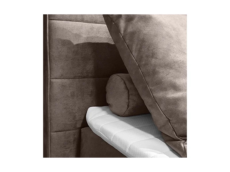 Set 6 coussins décoratifs pour lit velours taupe 3 tailles - BRANDON