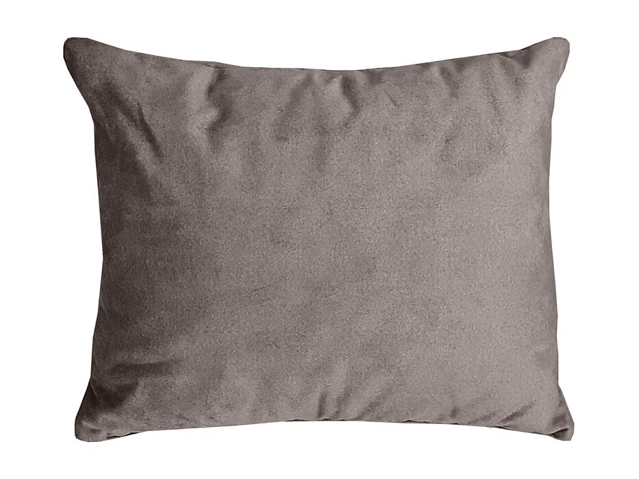 Set 6 coussins décoratifs pour lit velours taupe 3 tailles - BRANDON