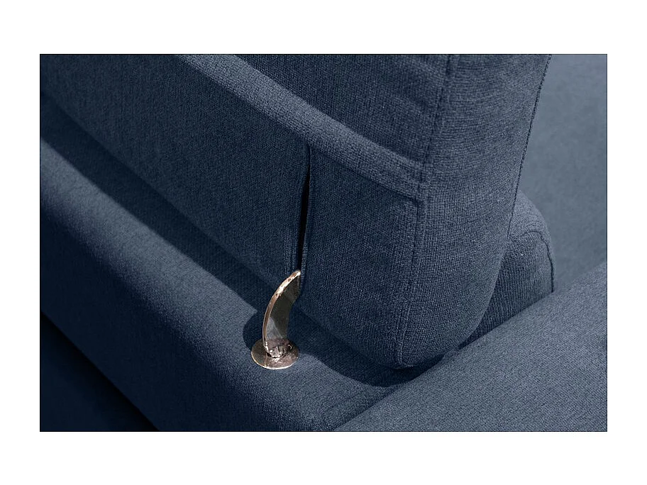 Canapé relaxation motorisé 2.5 places en tissu bleu pieds bois - POLO