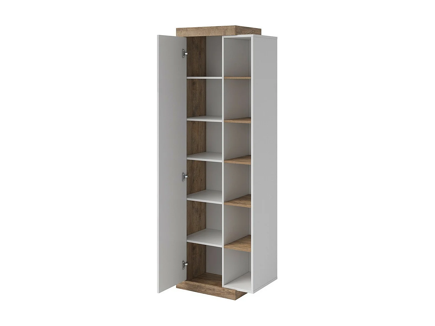 Designvitrine in eiken- en hoogglans wit kleur uit de SINATRA collectie.