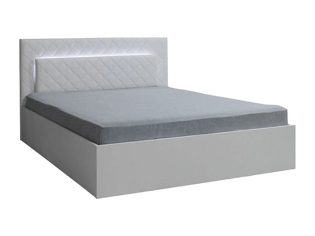 Lit PANAREA – 2 places 180x200 cm avec sommier – Blanc alpin