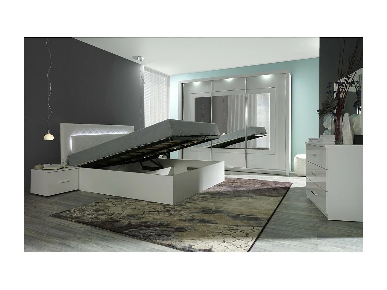 Bed PANAREA 160 x 200 cm met opbergoptie en lattenbodem