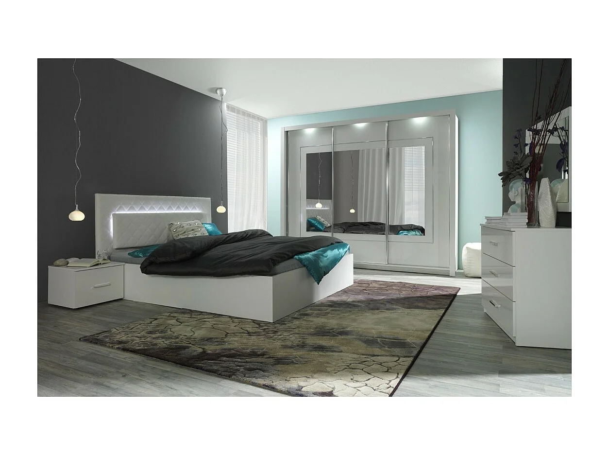 Bett PANAREA 160 x 200 cm inklusive Lattenrost, ideal für Schlafzimmer. Designer-Möbel.