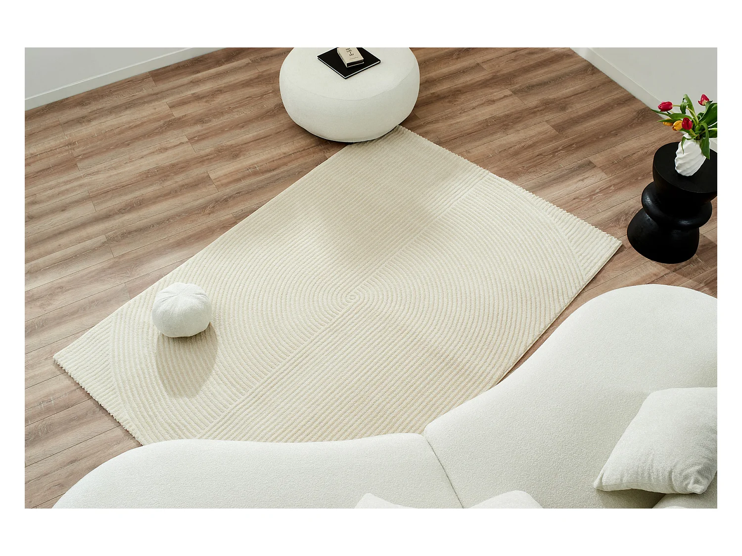 Tapis de salon - Crème - Graphique - Bianca - 80x150 cm