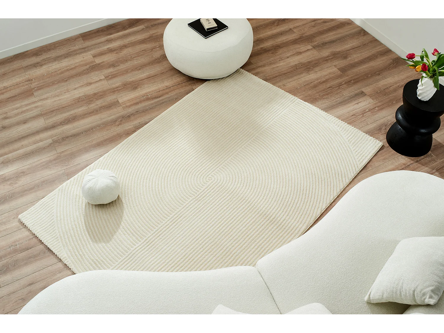 Tapis de salon - Crème - Graphique - Bianca - 80x150 cm